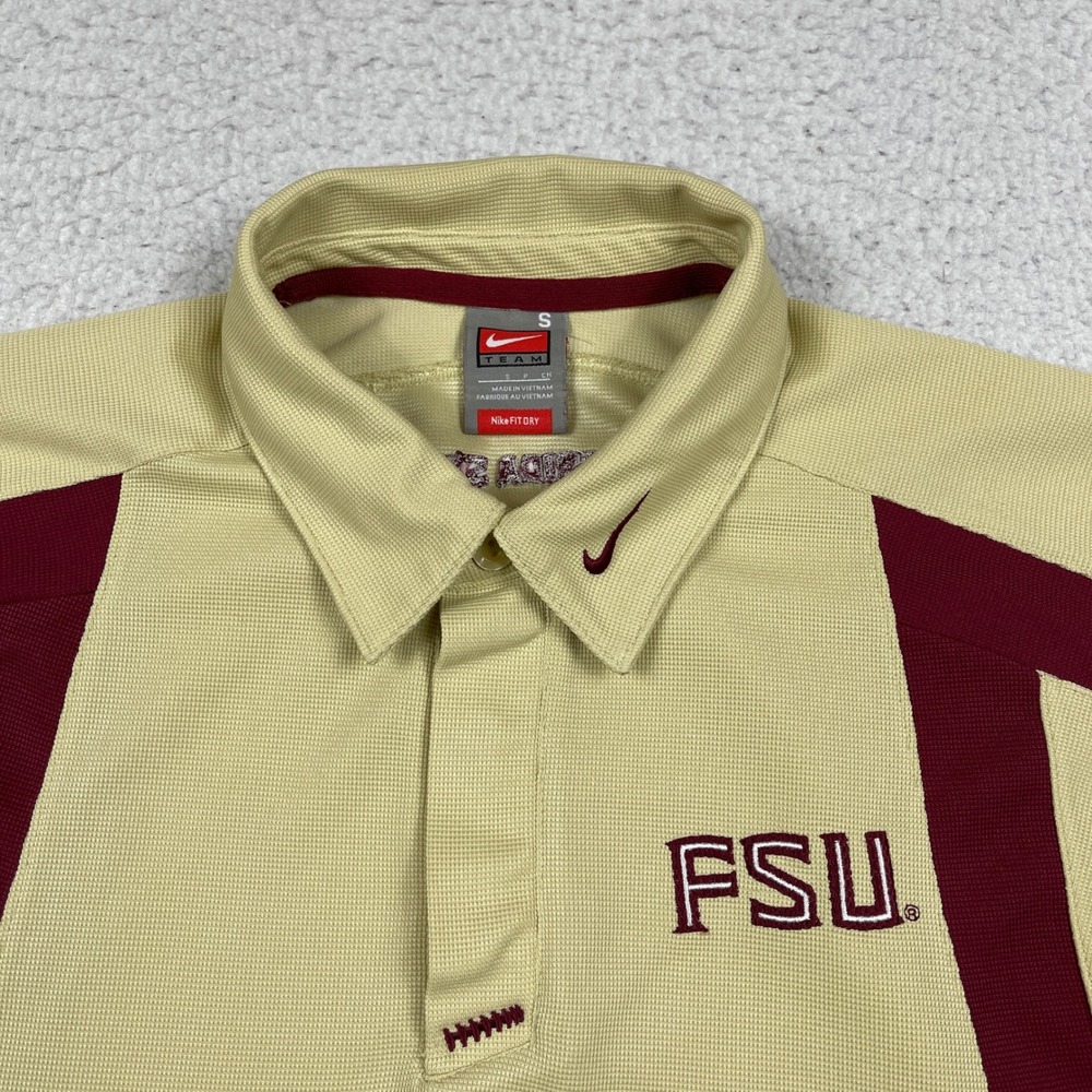 FSU Polo Shirt Men Small Gold Florida State Seminoles Nike ACC College NCAA - Picture 3 of 9